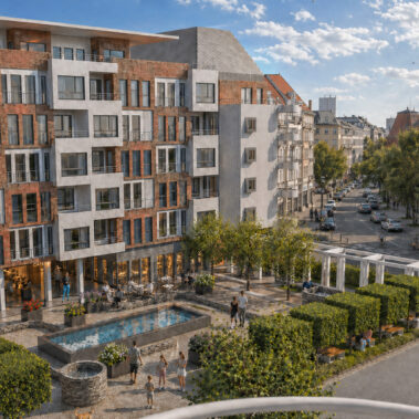 Neubau betreutes Wohnen mit Geschäften und Platzgestaltung in Berlin
