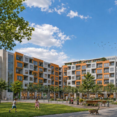 Neubau betreutes Wohnen mit Geschäften und Platzgestaltung in Berlin