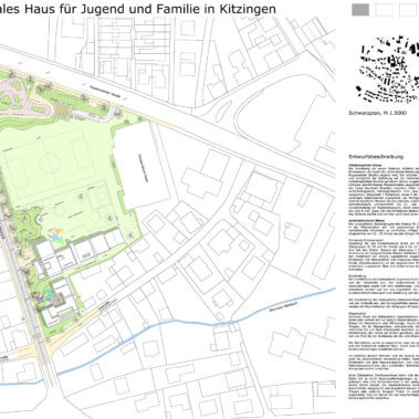 Wettbewerbsbeitrag: Neubau eines Jugend- und Familienzentrums mit Kindergarten in Kitzingen