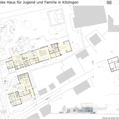 Wettbewerbsbeitrag: Neubau eines Jugend- und Familienzentrums mit Kindergarten in Kitzingen