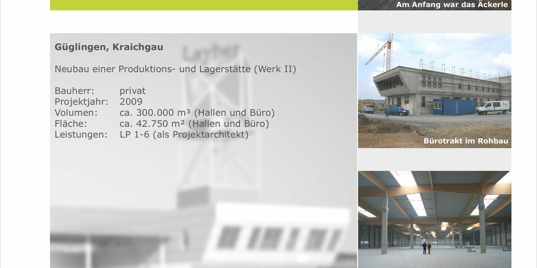 Neubau einer Produktions- und Lagerstätte (Werk II)