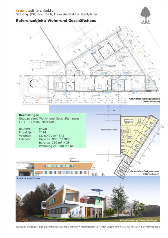 Neubau eines Wohn- und Geschäftshauses LP 1 - 5 (in dp, Markdorf)