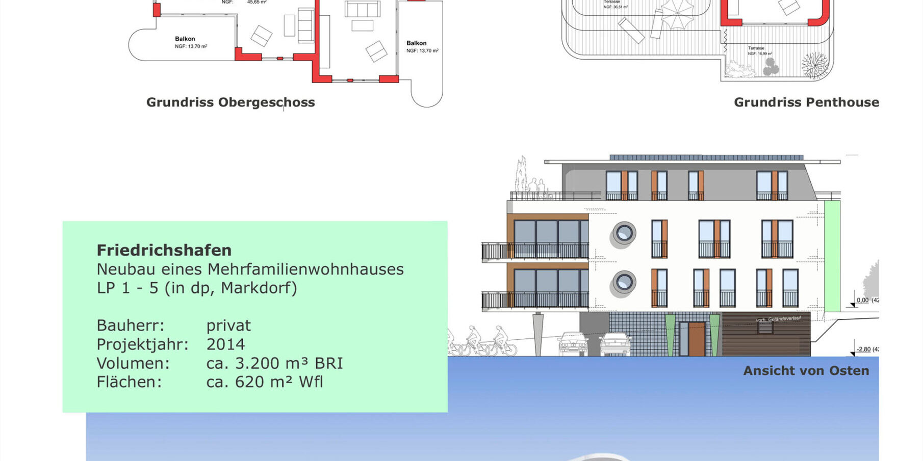 Neubau eines Mehrfamilienwohnhauses LP 1 - 5 (in dp, Markdorf)