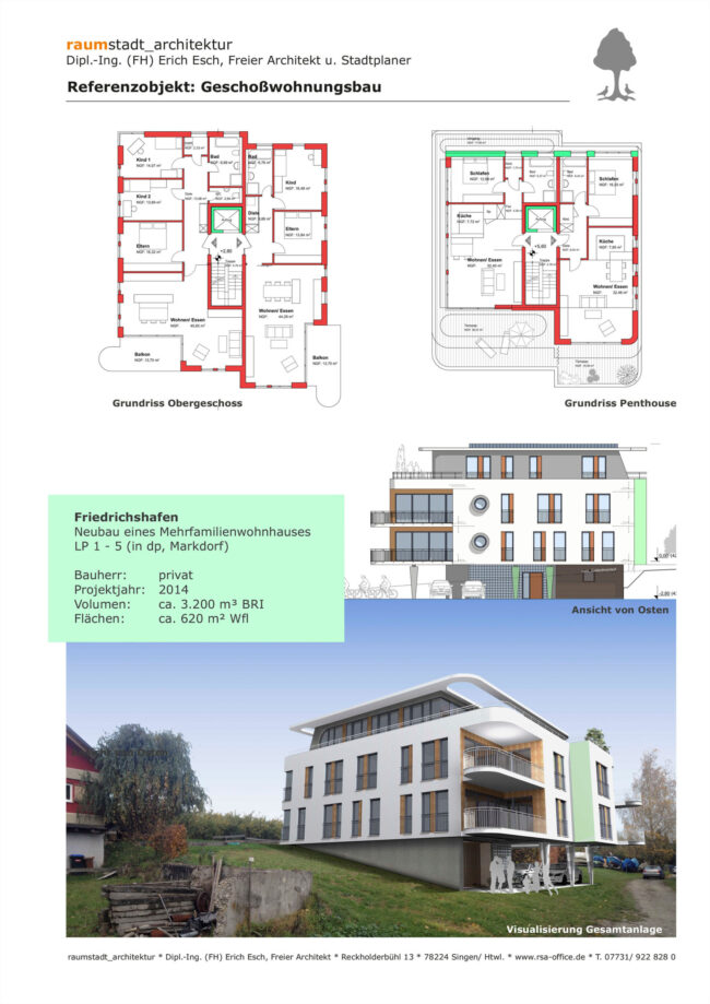 Neubau eines Mehrfamilienwohnhauses LP 1 - 5 (in dp, Markdorf)