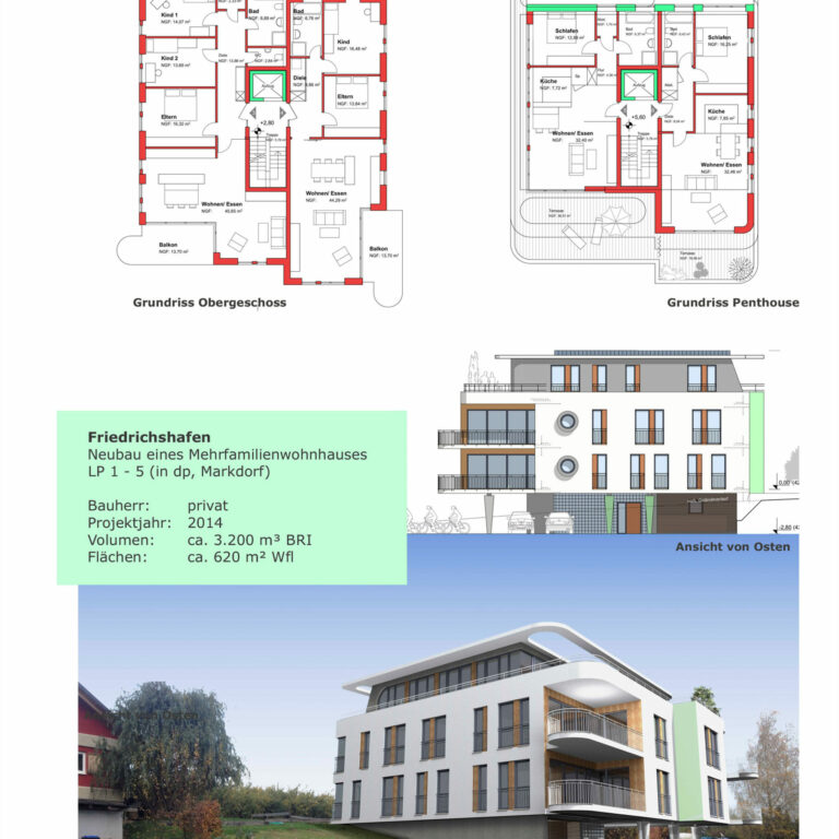 Neubau eines Mehrfamilienwohnhauses LP 1 - 5 (in dp, Markdorf)