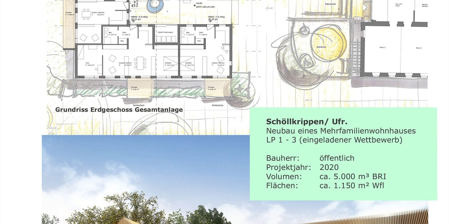 Neubau eines Mehrfamilienwohnhauses LP 1 - 3 (eingeladener Wettbewerb)