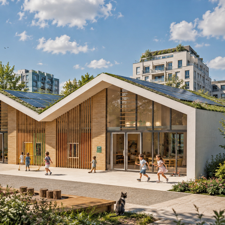 Wettbewerbsbeitrag: Neubau eines Kindergartens mit Kinderkrippe in Hof Wettbewerbsbeitrag: Neubau eines Kindergartens mit Kinderkrippe in Hof
